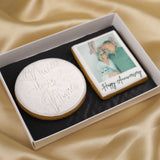 White Personalised Anniversary Biscuit Gift Box