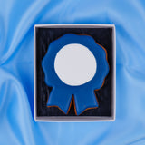 Royal blue Father's Day rosette biscuit in Molly's Bakehouse gift box