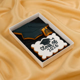 Graduation Biscuit Gift Box with a personalised plaque iced biscuit for 2026 graduations
