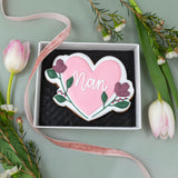 Mothers Day Floral Heart Biscuit