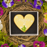 Personalised Hand Iced Happy Easter Heart Biscuit