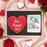 Polaroid and love heart valentines biscuit gift box