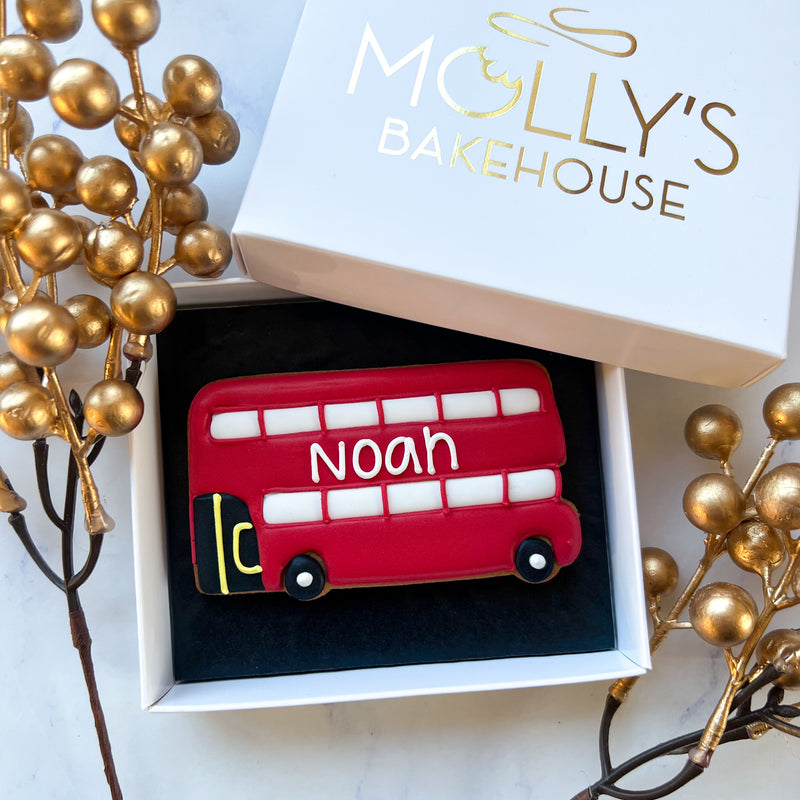 Personalised London Bus Biscuit