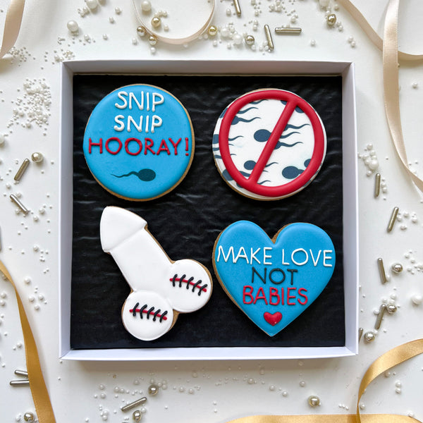 Caja de 4 galletas de vasectomía: "Snip Snip Hooray"