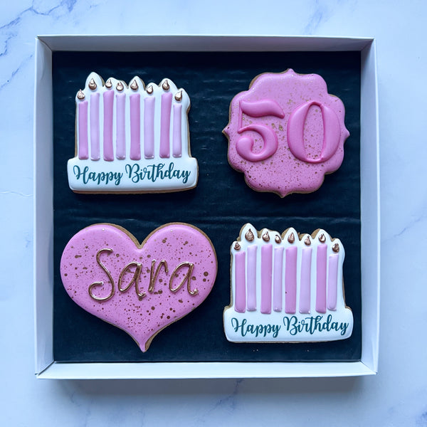 Classic Birthday Biscuits - Gift Set of 4