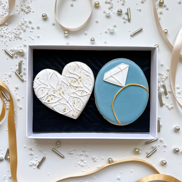 Engagement Biscuits - Love Heart Gift Box