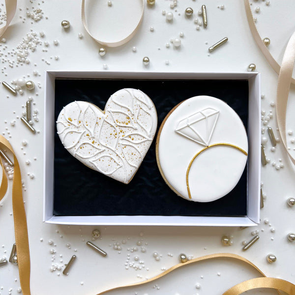 Biscuits de Fiançailles - Coffret Cadeau Coeur d'Amour