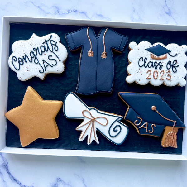 Set completo de regalo de graduación: 6 galletas heladas