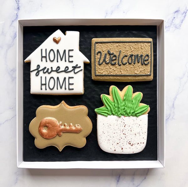Caja de regalo de galletas New Home de 4