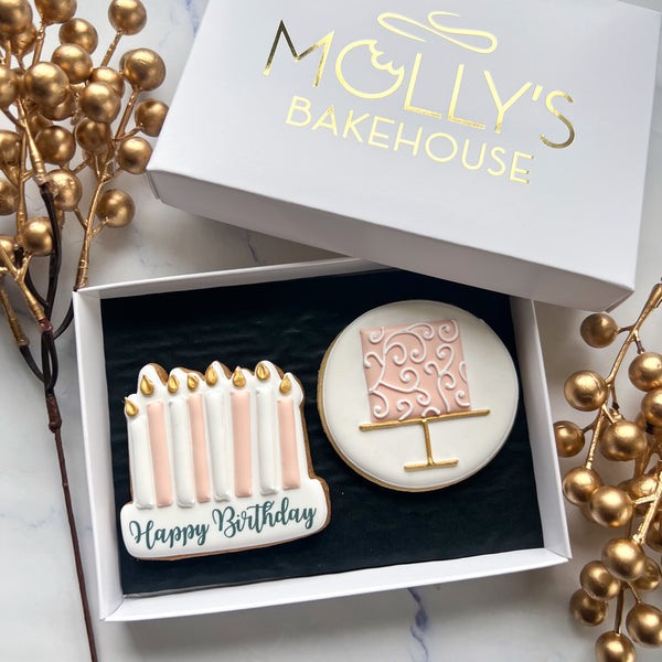 Happy Birthday Biscuits - Candles Gift Box of 2