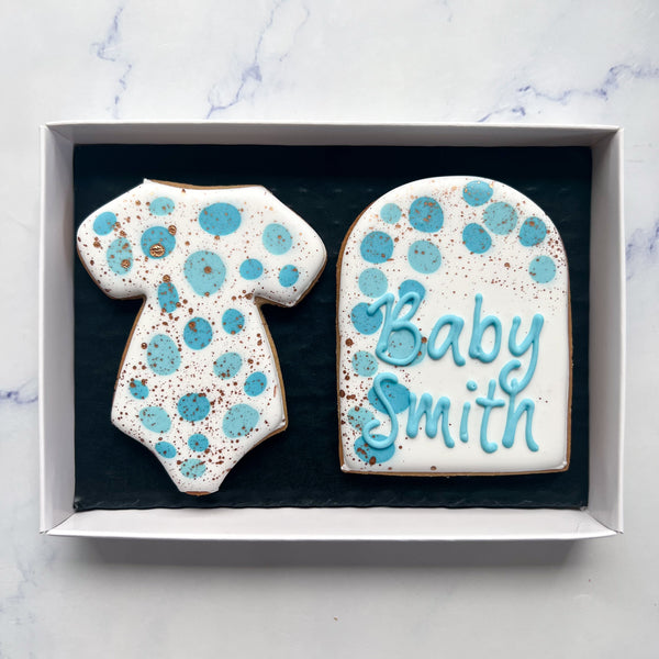 New baby biscuits- personalised set of 2