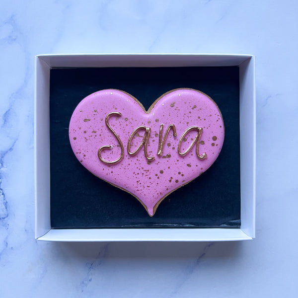 Personalised Birthday Heart Biscuit