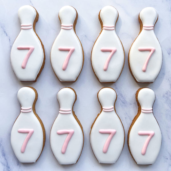 Bowling Pin Iced Biscuits: Personalised Age