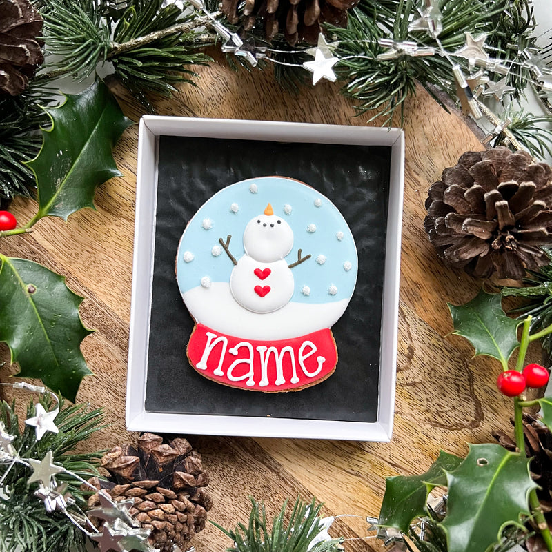 Personalised Snow Globe Biscuit Gift Box