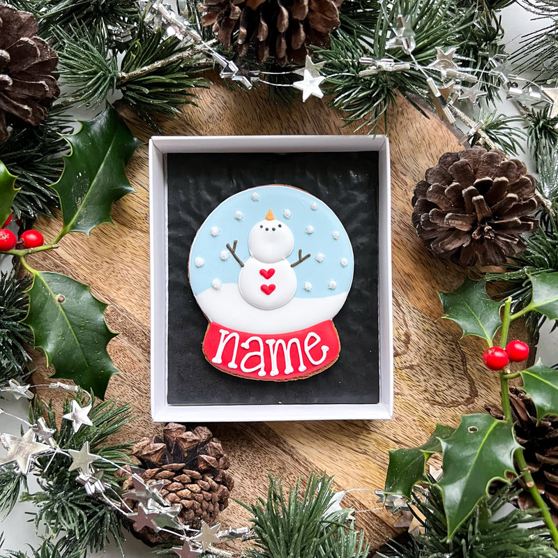 Personalised Snow Globe Biscuit Gift Box