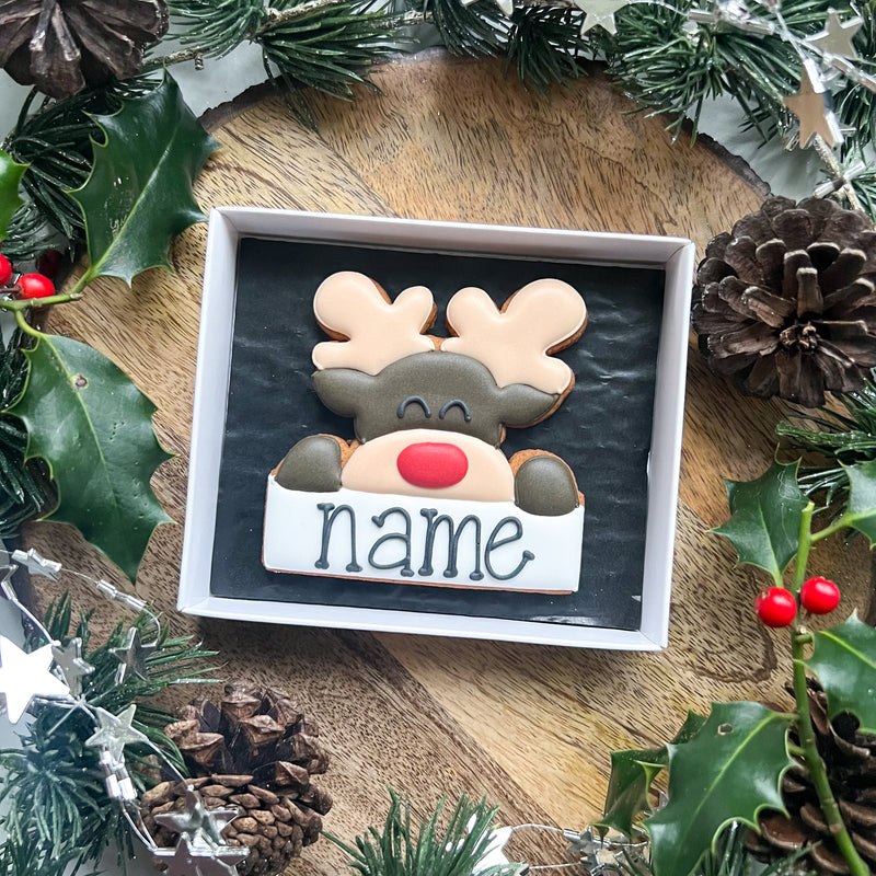 Personalised Reindeer Biscuit