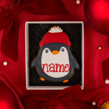 Personalised Christmas Penguin Iced Biscuit| Christmas Iced Biscuits