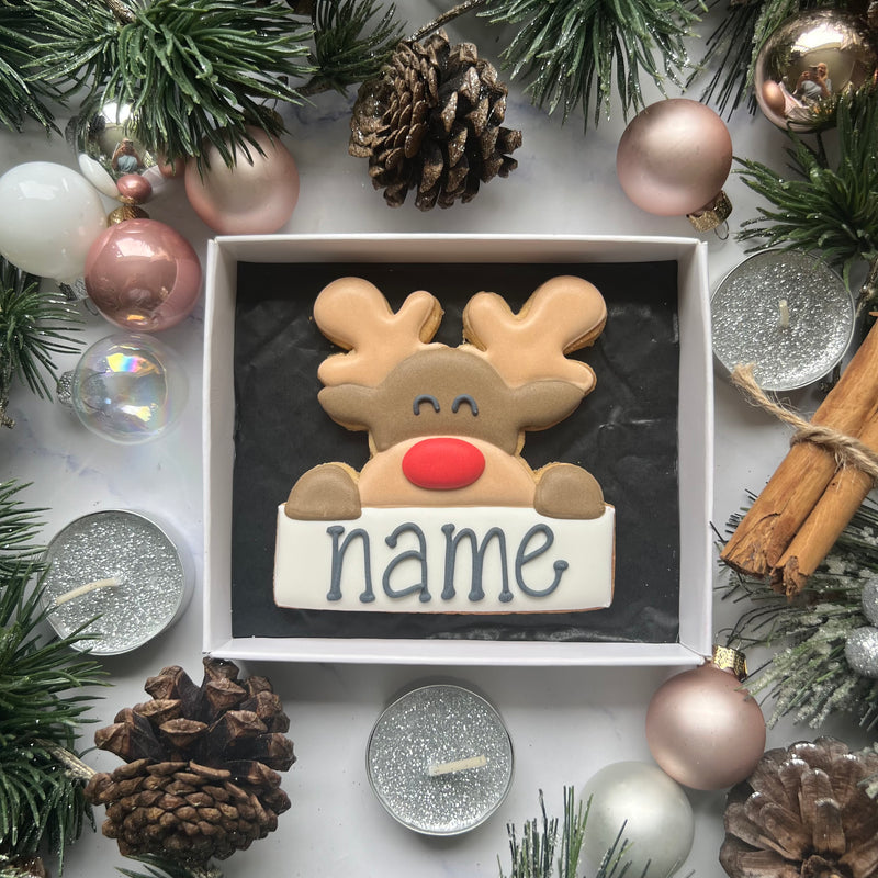 Personalised Reindeer Biscuit