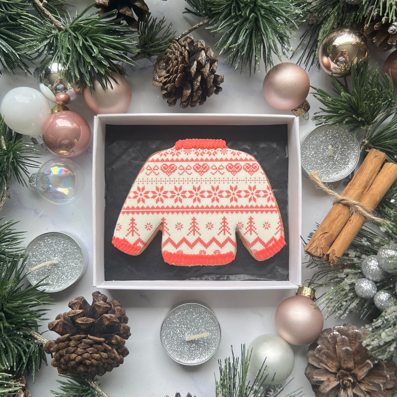 Patterned Christmas Jumper Biscuit