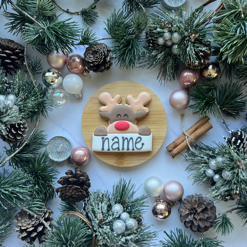 Personalised Reindeer Biscuit