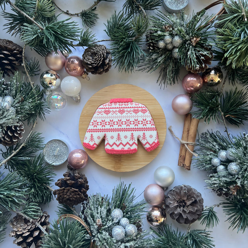 Patterned Christmas Jumper Biscuit