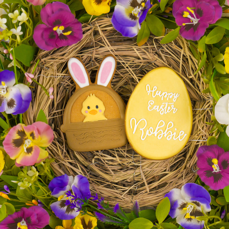 Personalised Happy Easter Hand Iced Biscuit Gift Box