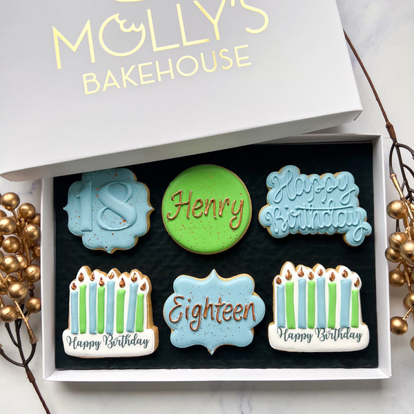 Birthday Biscuits For Him - Box of 6