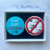 Vasectomy Biscuits Set of 2: "Snip-Snip Hooray"