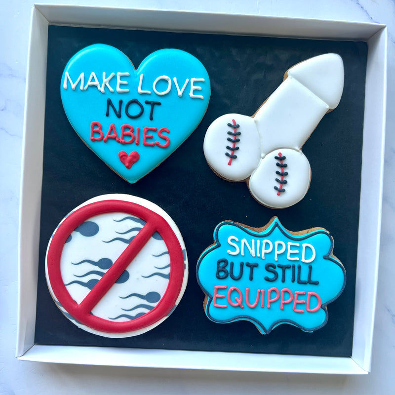 Vasectomy Biscuits Set of 4: "Happy Vasectomy Day"