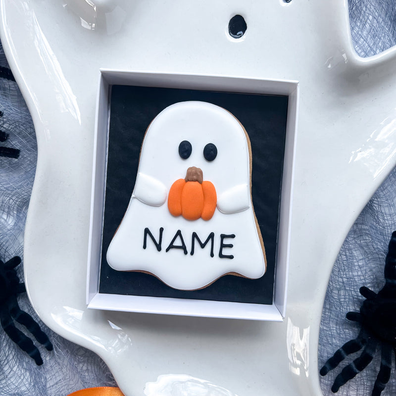 Personalised Halloween Ghost Biscuit