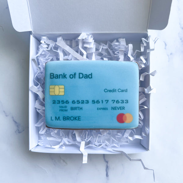 personalised fathers day biscuit bank card