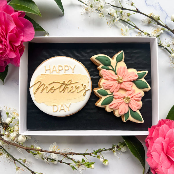 Happy Mother's Day Floral Box of 2 Biscuits