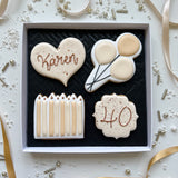 Biscuits d'anniversaire classiques - Coffret cadeau de 4