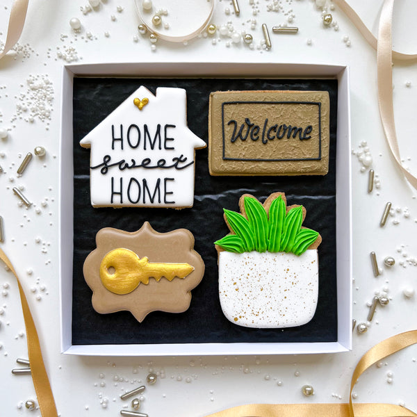 Caja de regalo de galletas New Home de 4