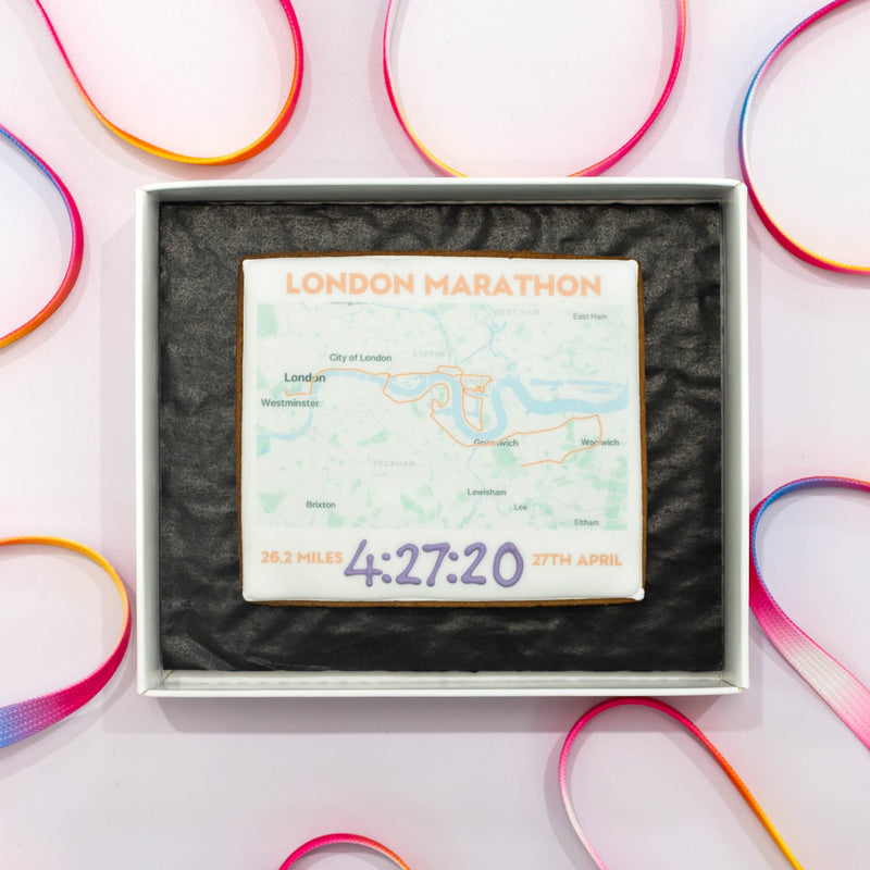 London Marathon Map Biscuit