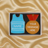 Personalised Marathon & Medal Iced Biscuit Gift Box