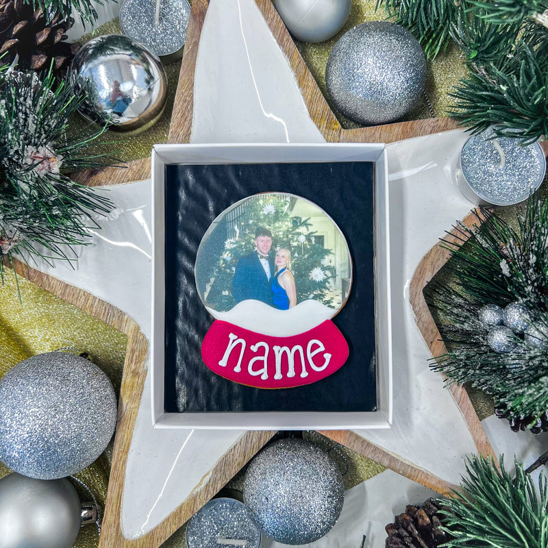 Personalised Snow Globe Biscuit Gift Box