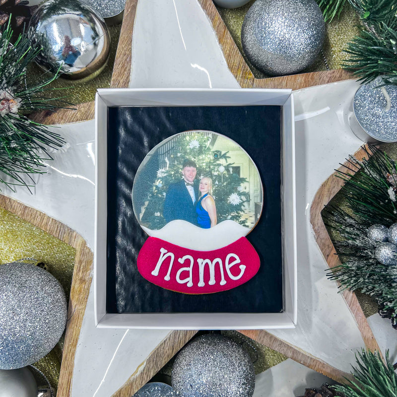 Personalised Snow Globe Biscuit Gift Box