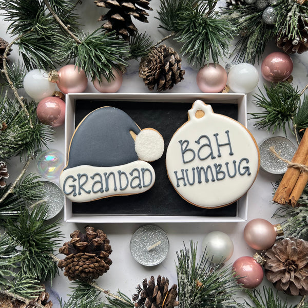 Personalised Bah Humbug Biscuit Gift Box