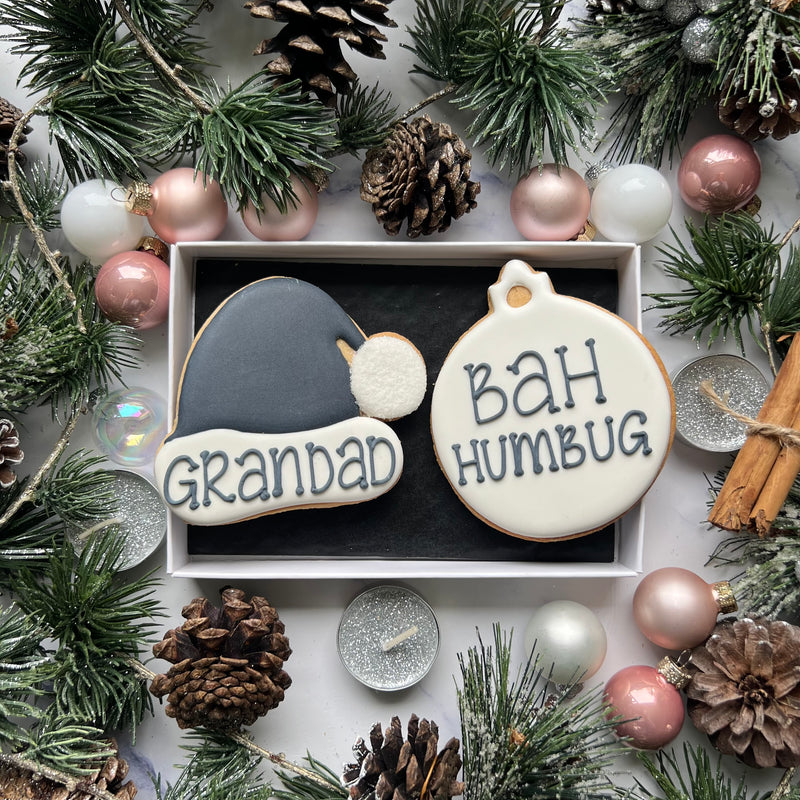 Personalised Bah Humbug Biscuit Gift Box