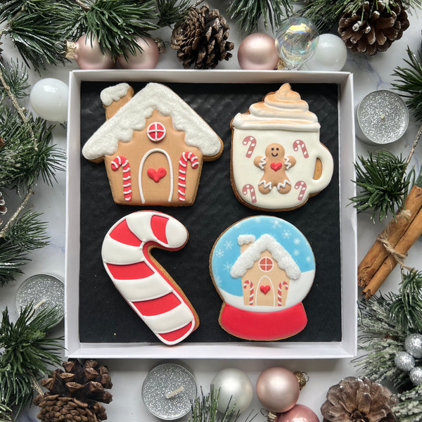 Set de regalo de galletas con temática de pan de jengibre