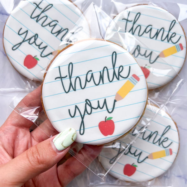 Biscuits de remerciement imprimés pour le professeur