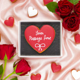 Personalised Red Valentines Heart Iced Biscuit