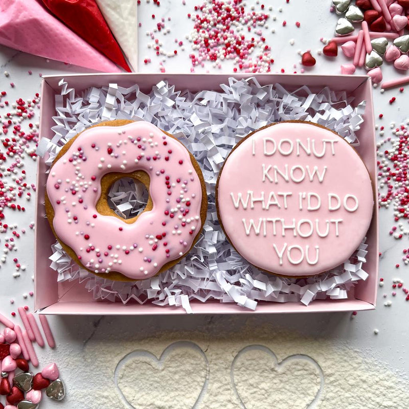 Valentines Iced Donut Biscuit Gift Pack
