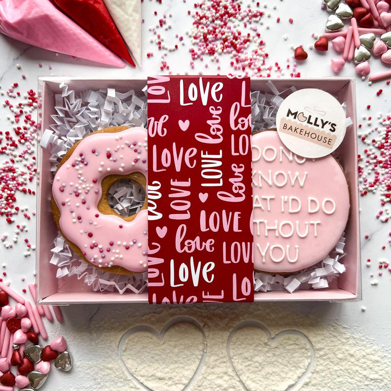 Valentines Iced Donut Biscuit Gift Pack